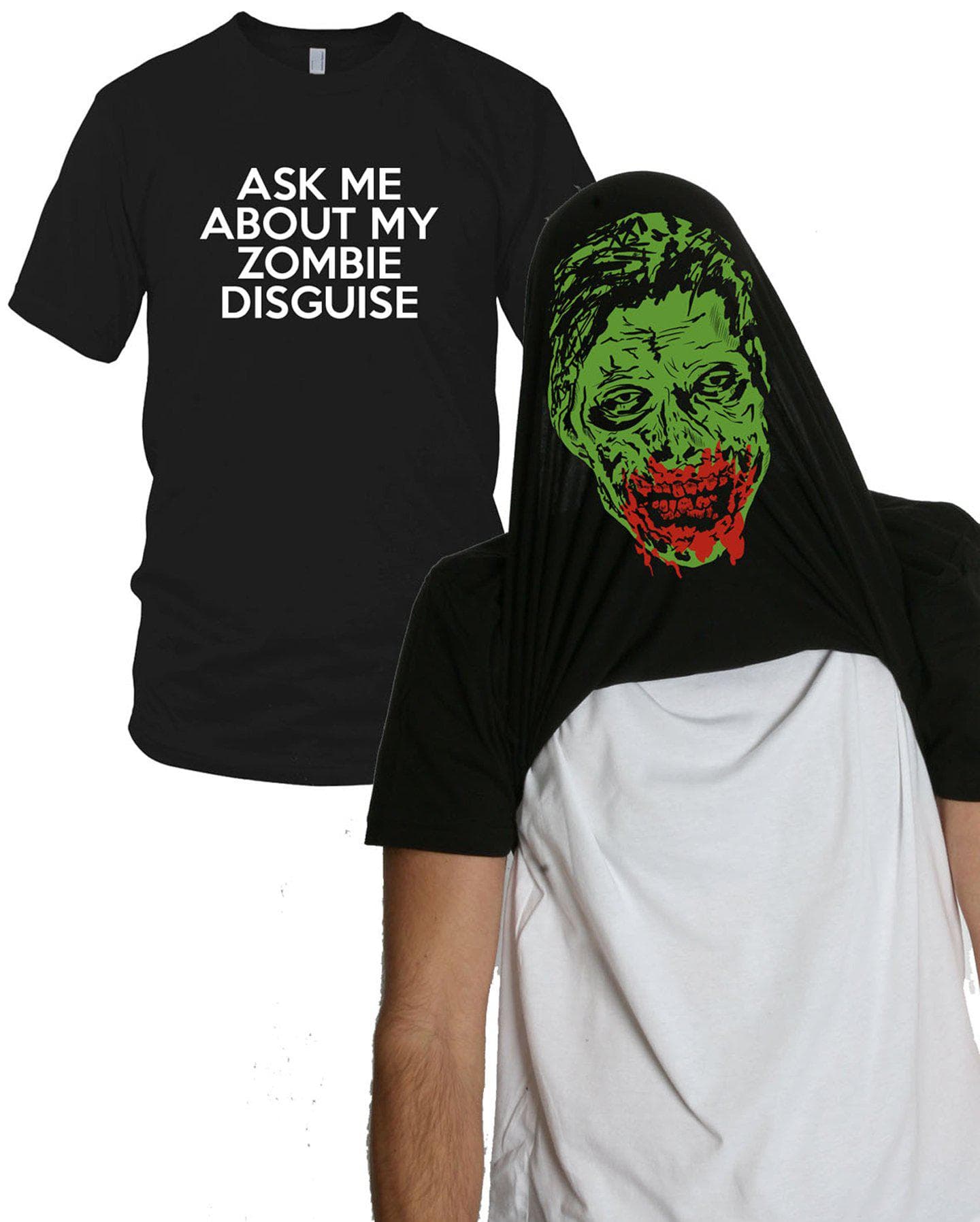 Ask Me About My Zombie Costume Halloween T Shirt Graphic Tee