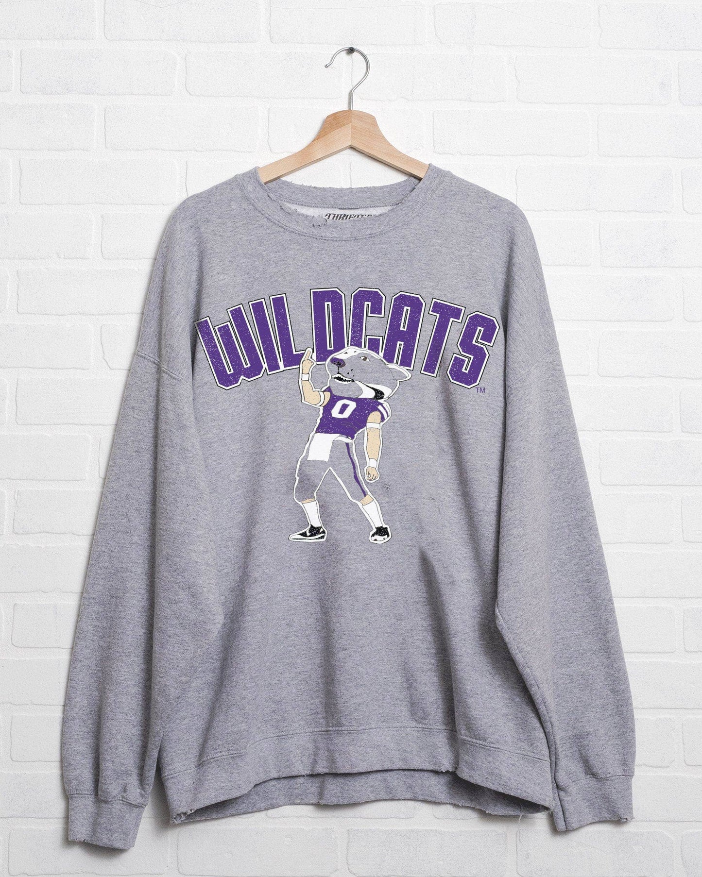 Kansas State Wildcats Cartoon Mascot Thrifted Sweatshirt
