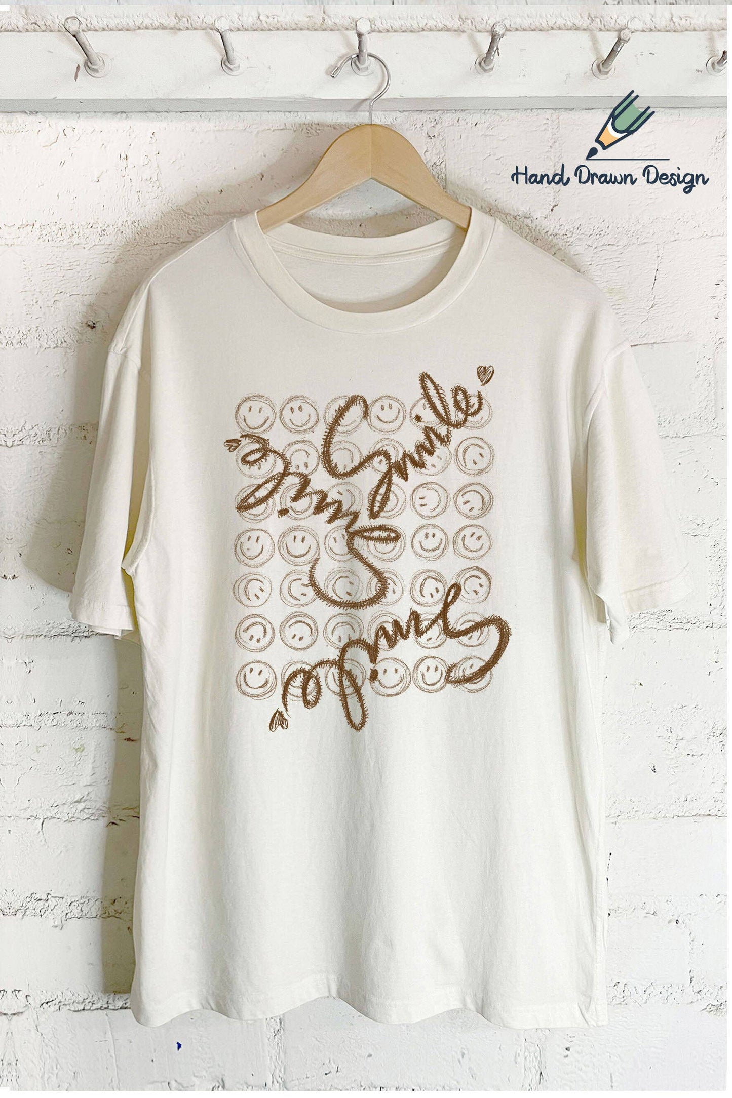 Smile- Hand Drawn Design (Oversized Tee)