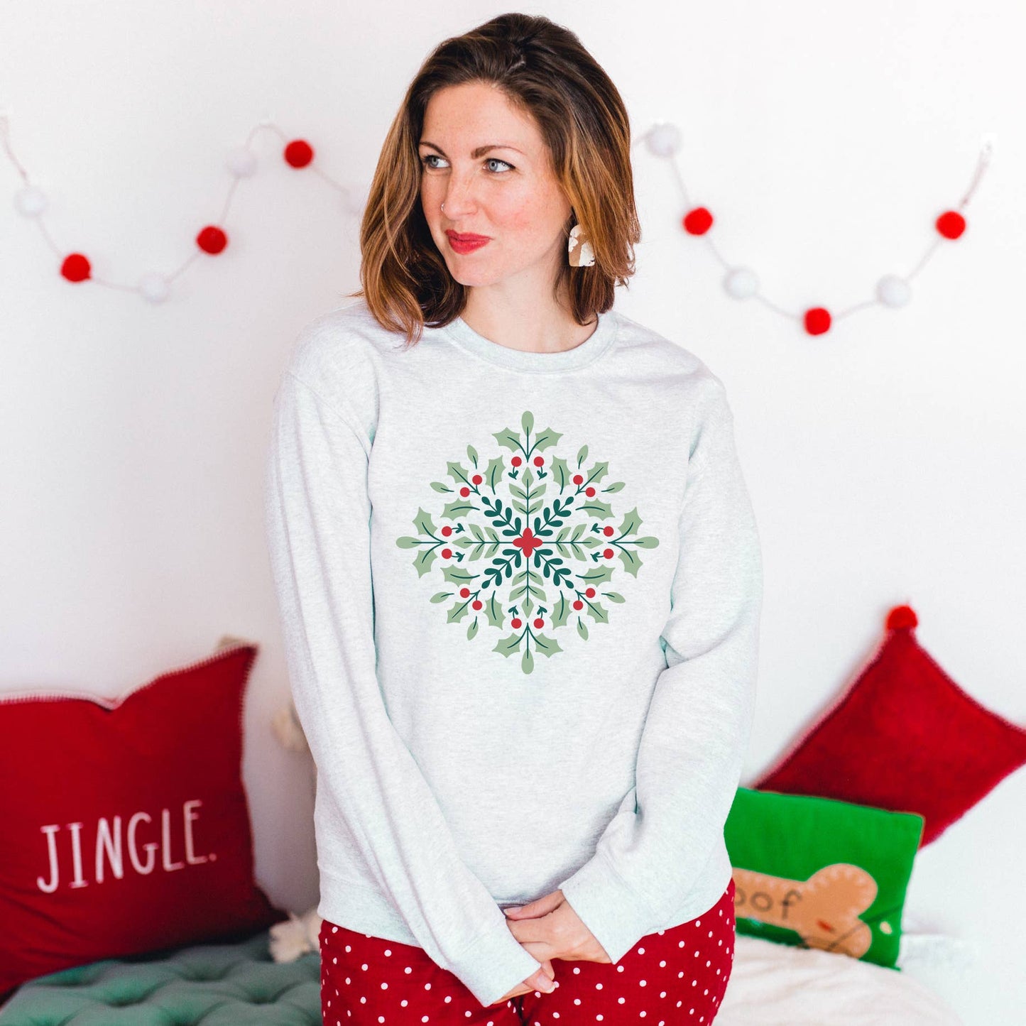 Christmas Snowflake Crewneck Sweatshirt | Holiday