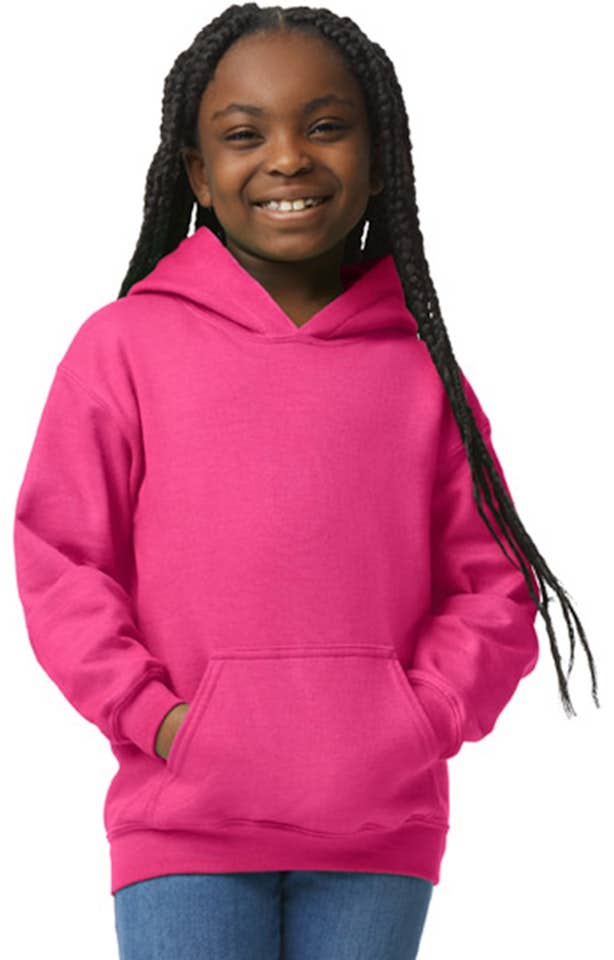 Custom Designed - Hoodie Sweatshirt (Heliconia) Youth, Gildan, Heavy Blend 50/50 Fleece