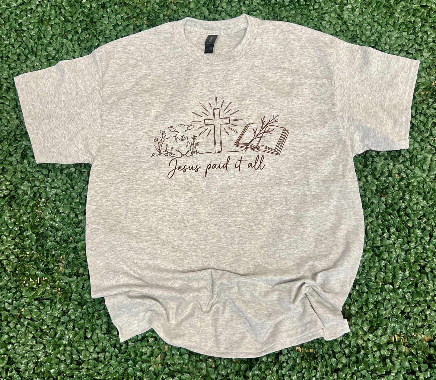 Jesus Paid It All On Ash Gray Tee