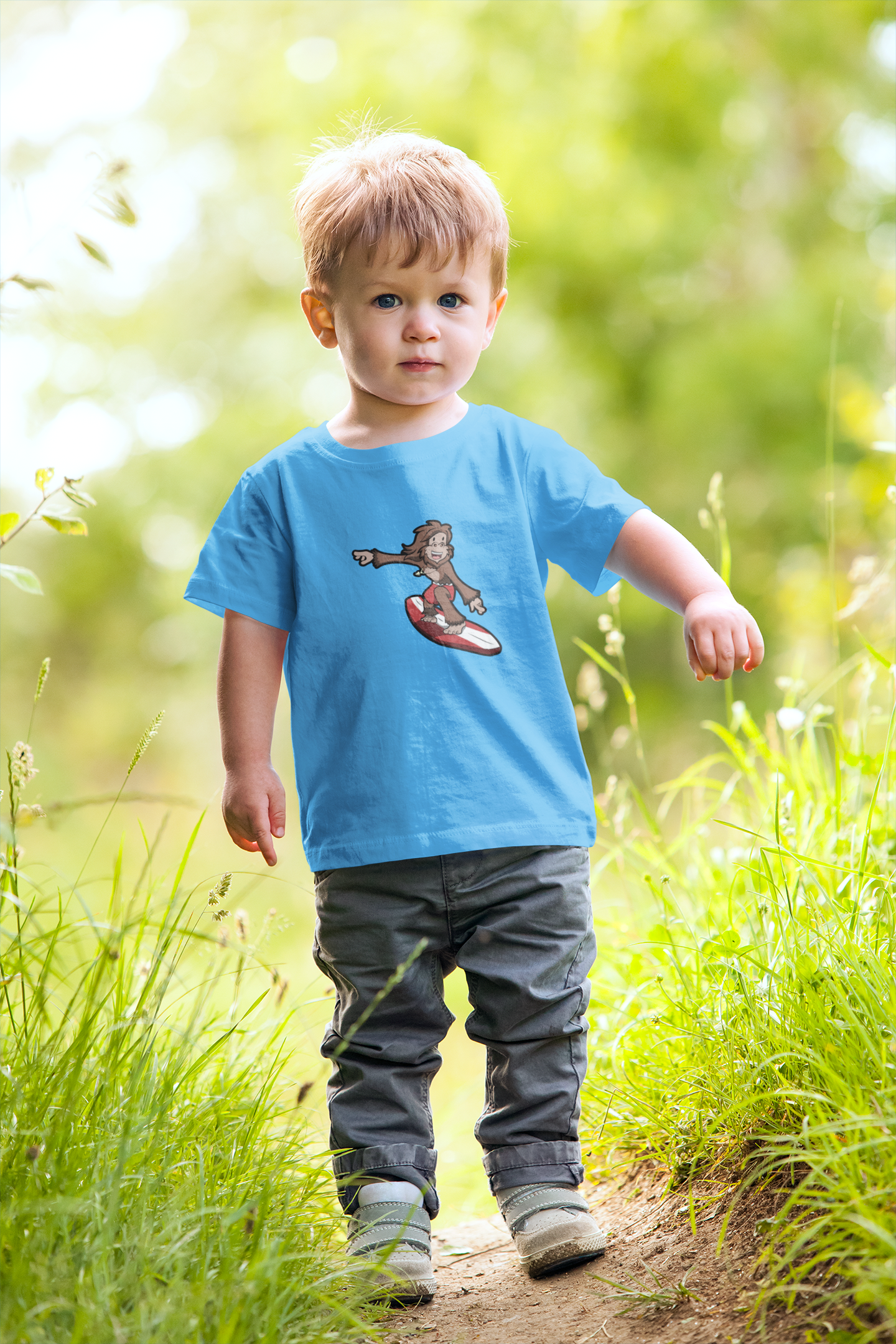 Sammie Squatch "Surfer" Tshirt (Light Blue)