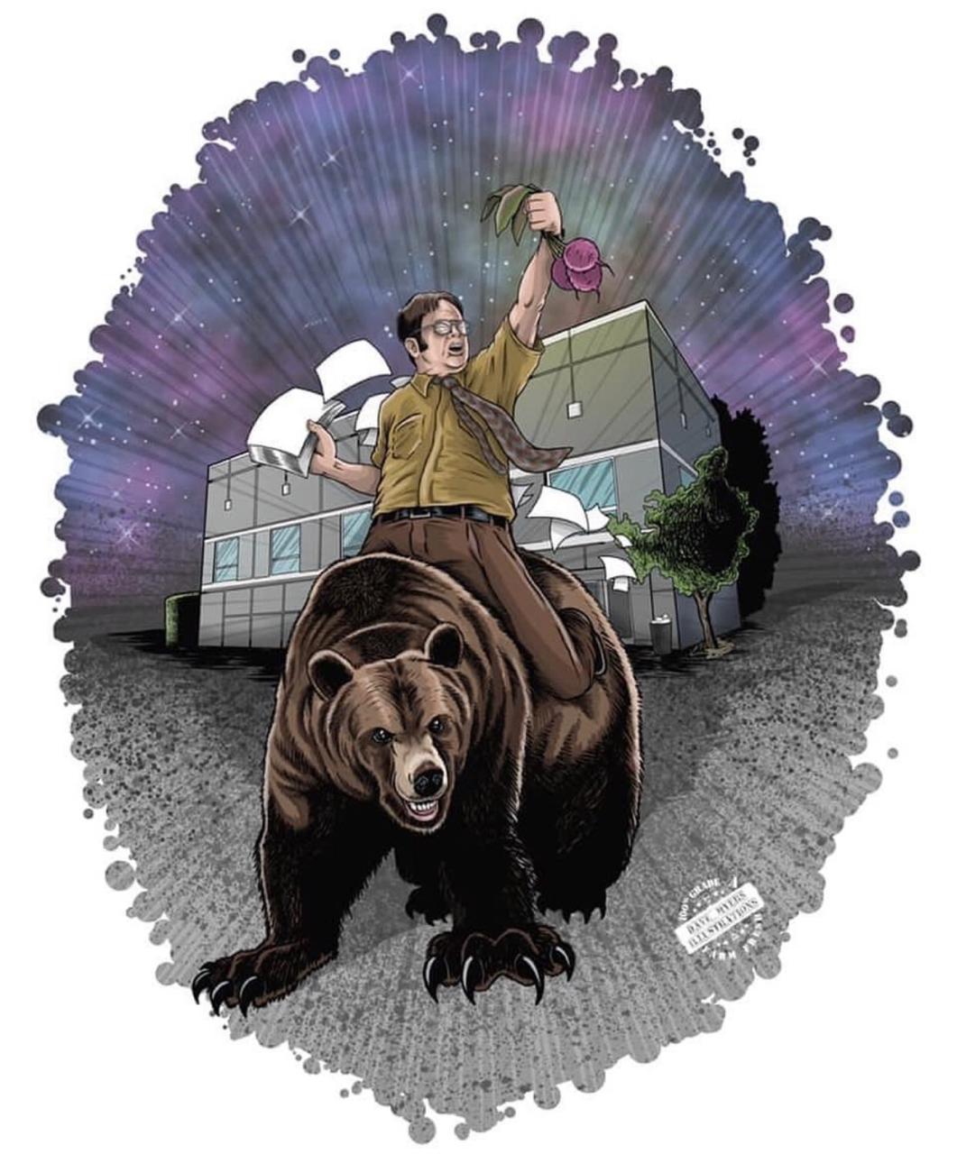 Dwight Schrute On Bear T-Shirt