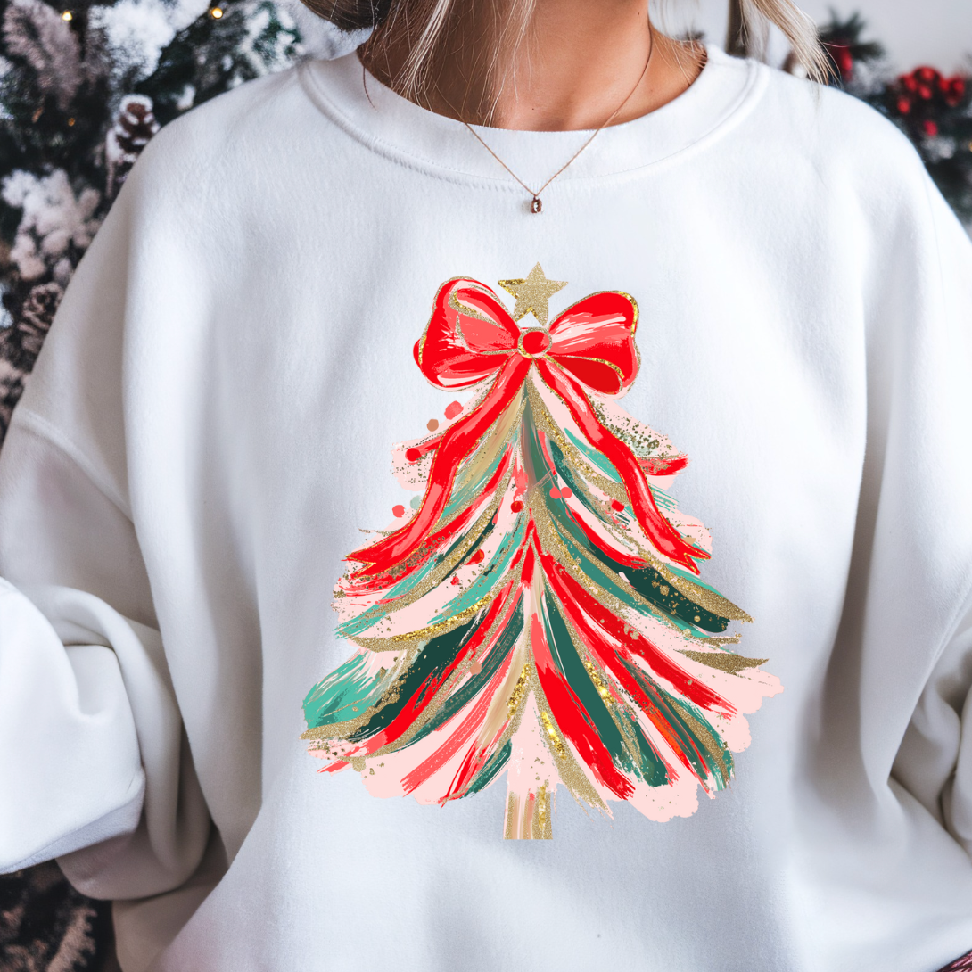 Preppy Christmas Tree Crewneck Sweatshirt