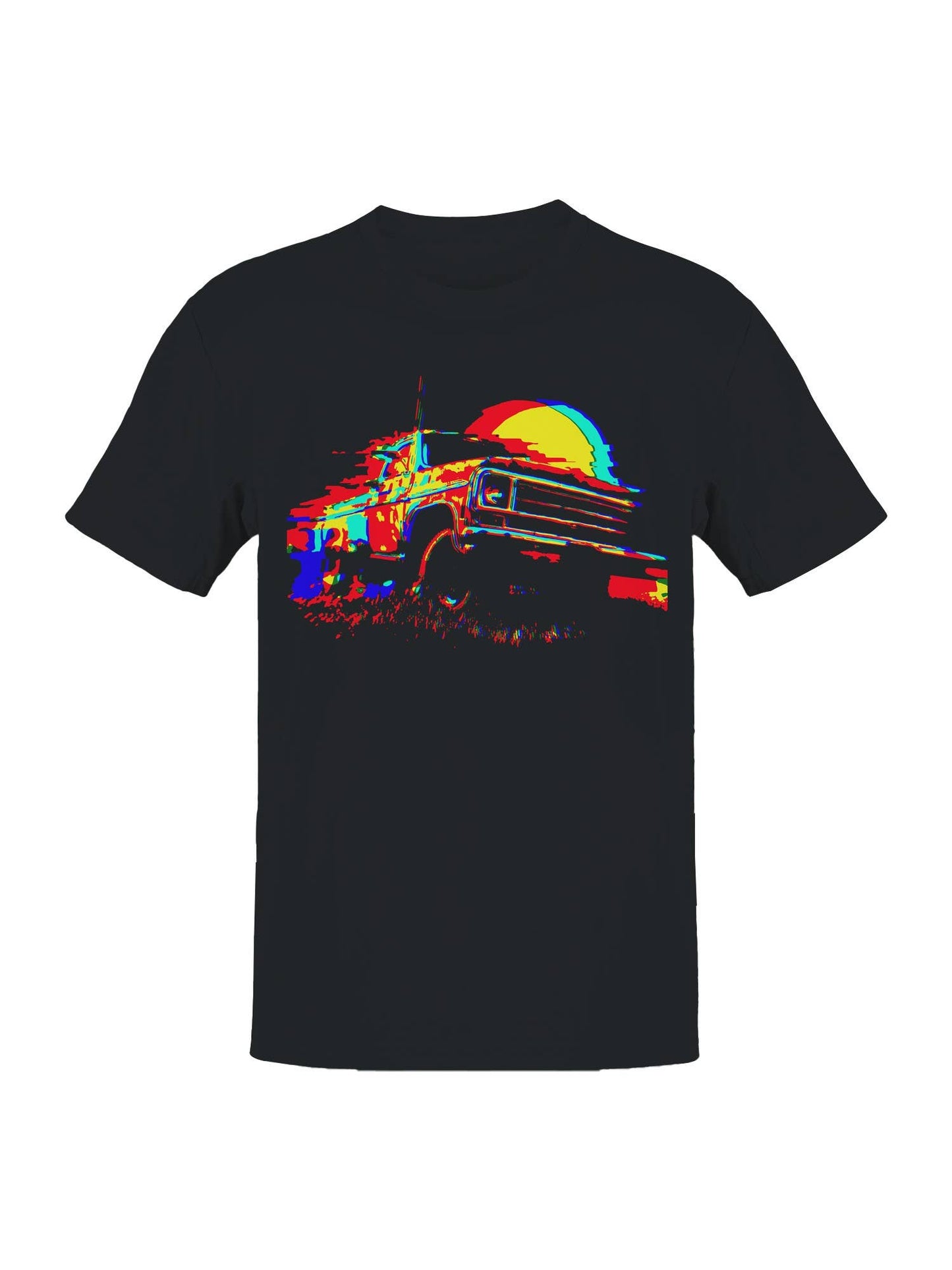 Retro Neon Truck Sunset Art Men's T-Shirt