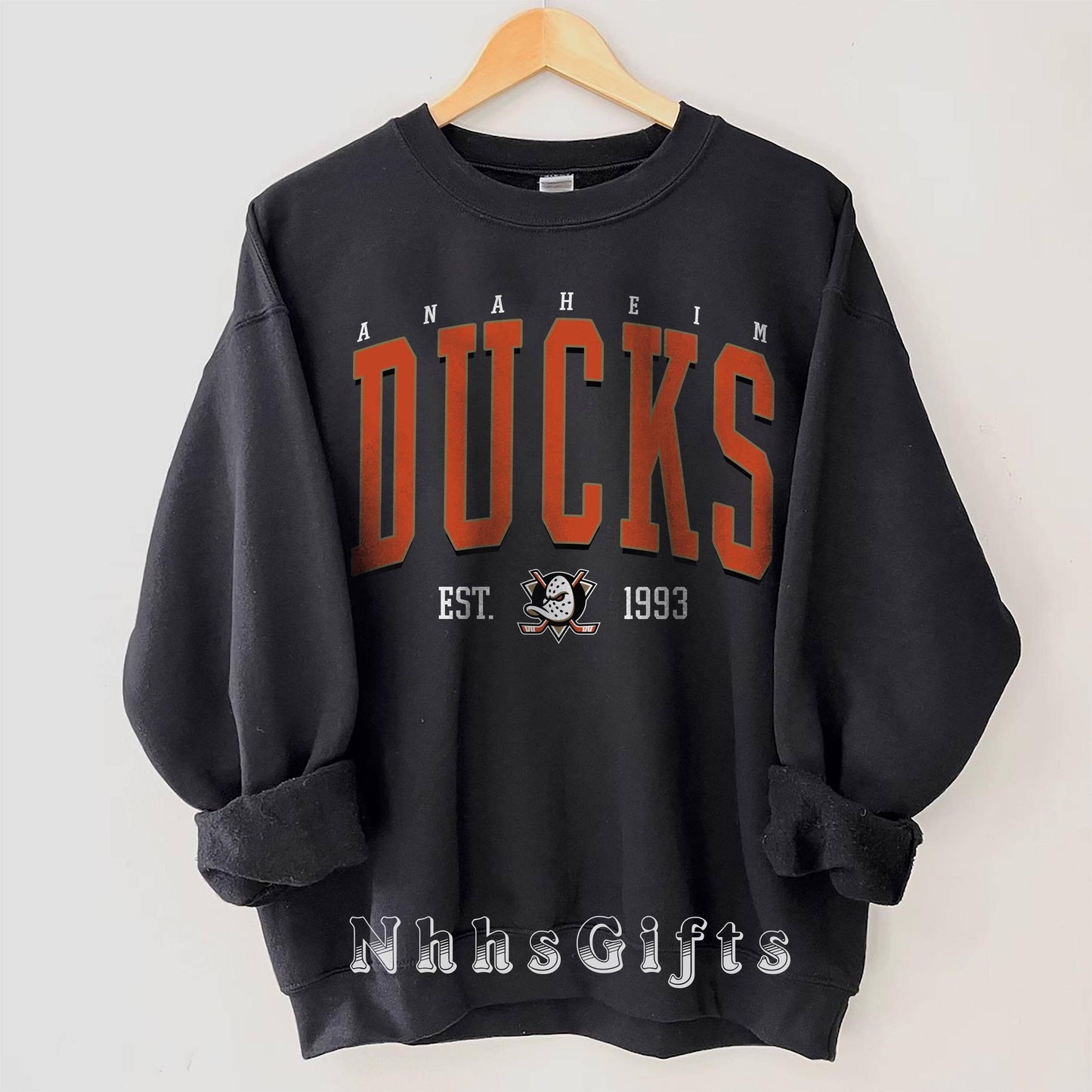 Anaheim Ducks Retro Hockey Crewneck Sweater