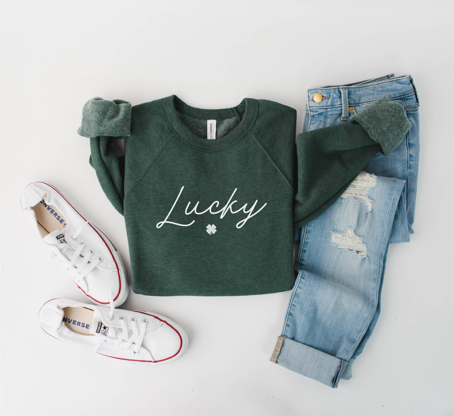 St. Patricks Day Sweatshirt, Lucky, Graphic Apparel