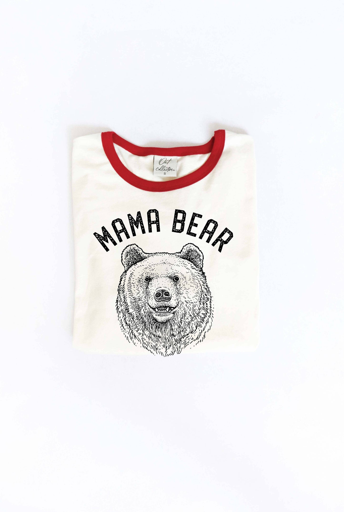 Mama Bear Ringer Graphic T-Shirt
