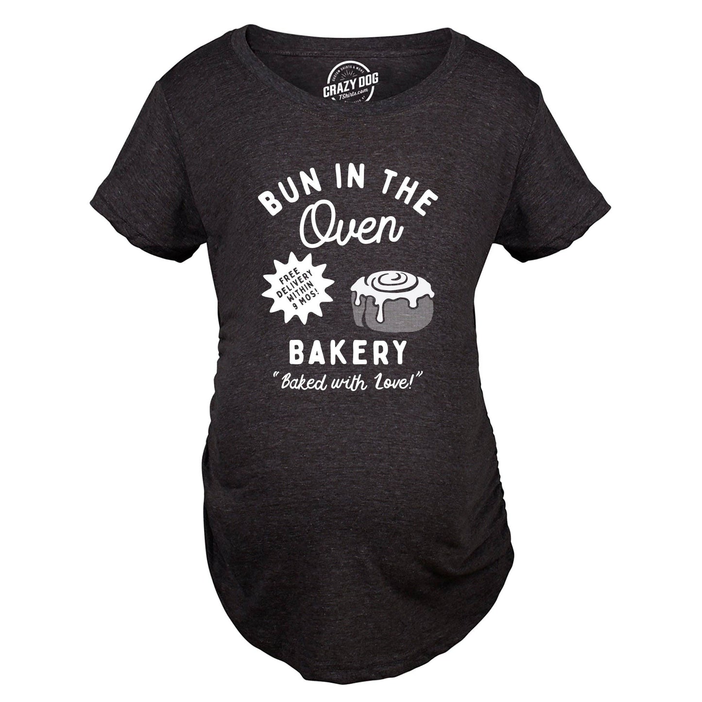 Bun in the Oven Bakery Maternity T Shirt Food Graphic Tee