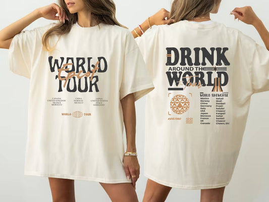 Epcot World Tour Shirt - Retro Drink Around the World