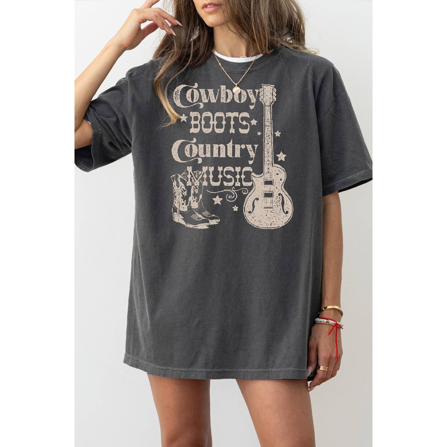 Cowboy Boots Country Music - Oversized Unisex T Shirt