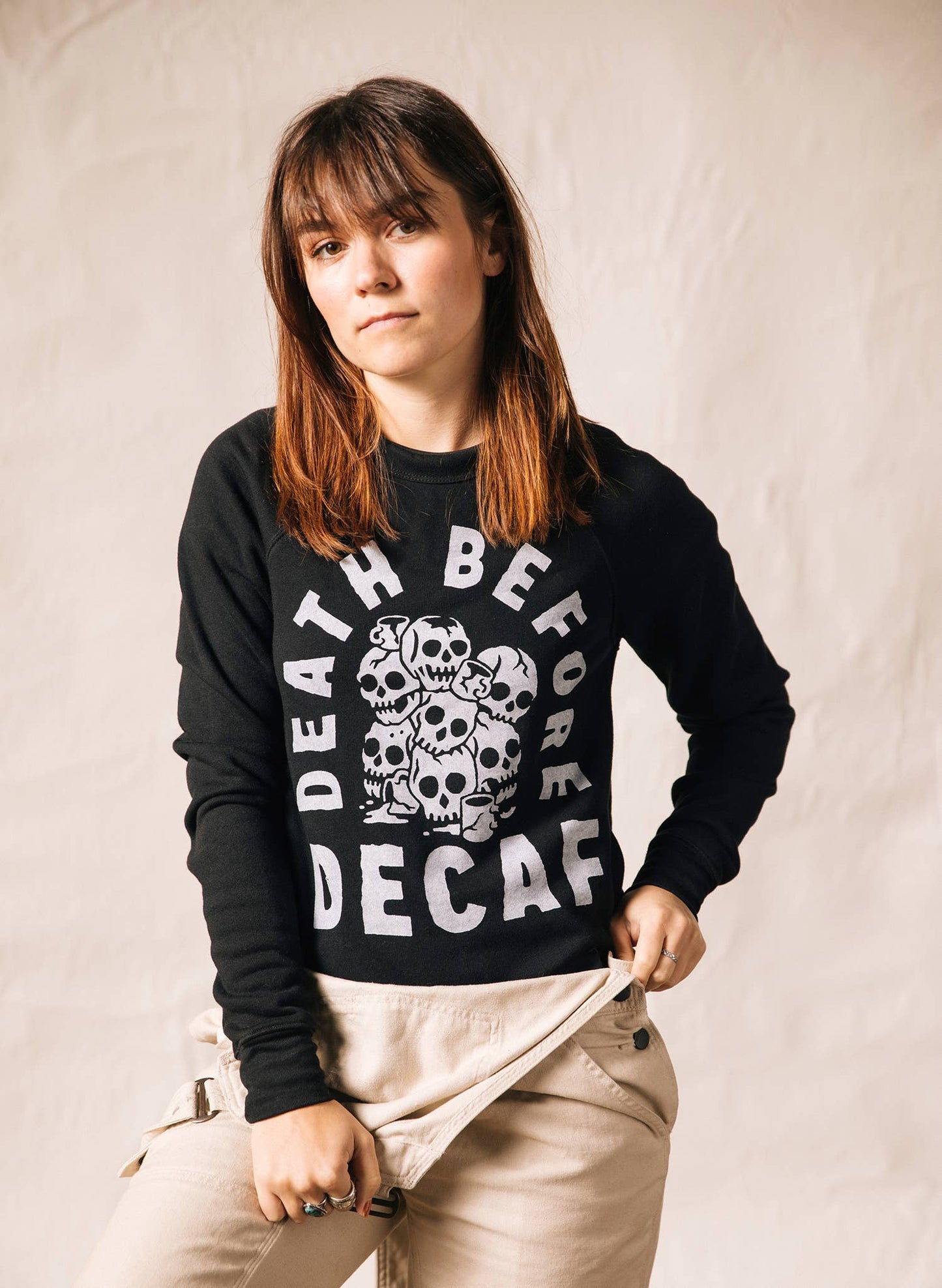 Death Before Decaf Coffee Crewneck Sweatshirt