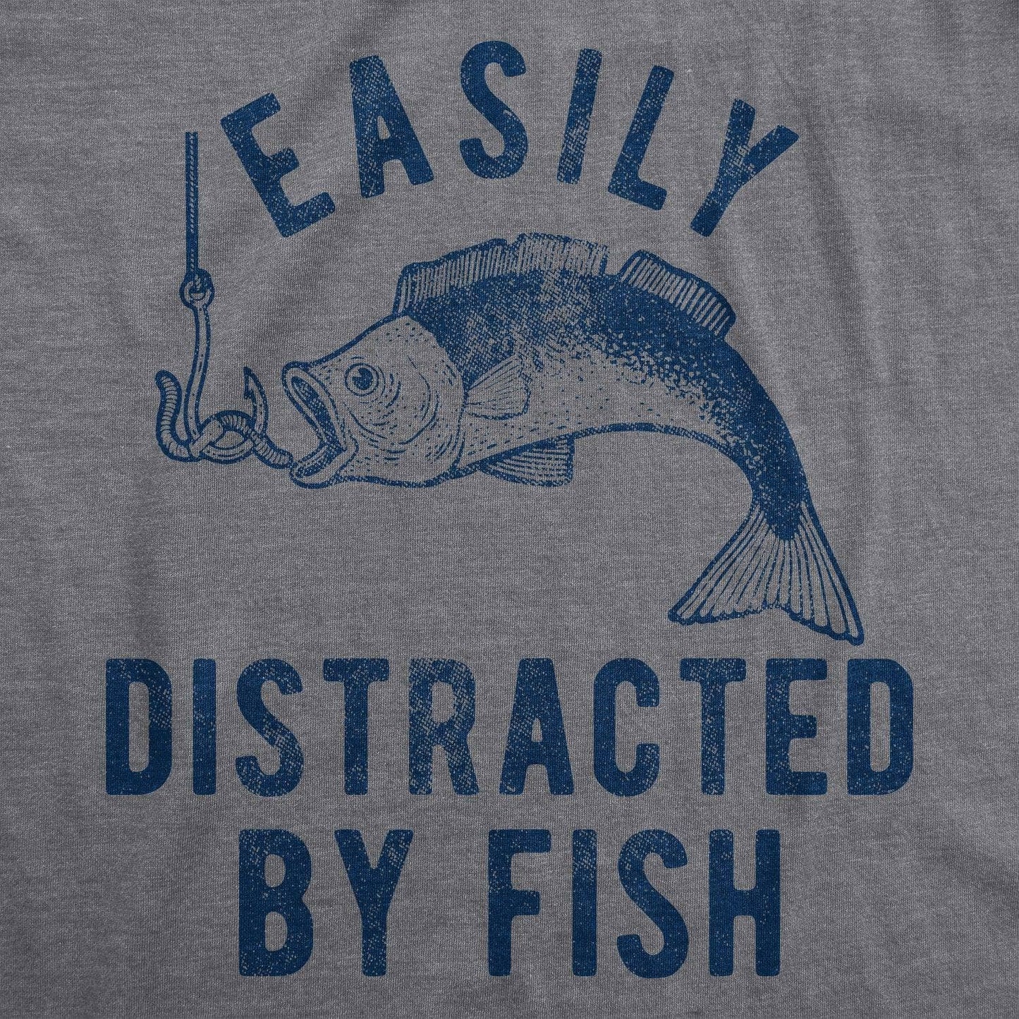 Easily Distracted By Fish Men's Tshirt Fishing Graphic Tee