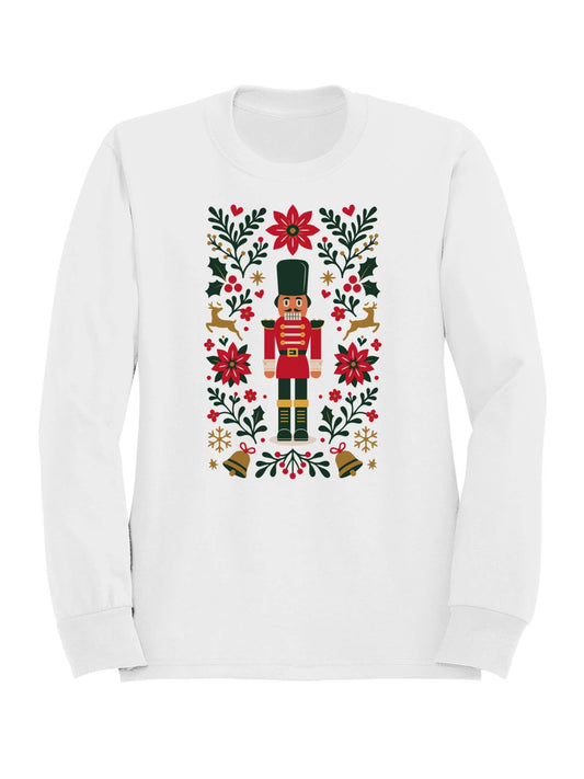 Festive Nutcracker and Florals Design Men's Sweatshirt