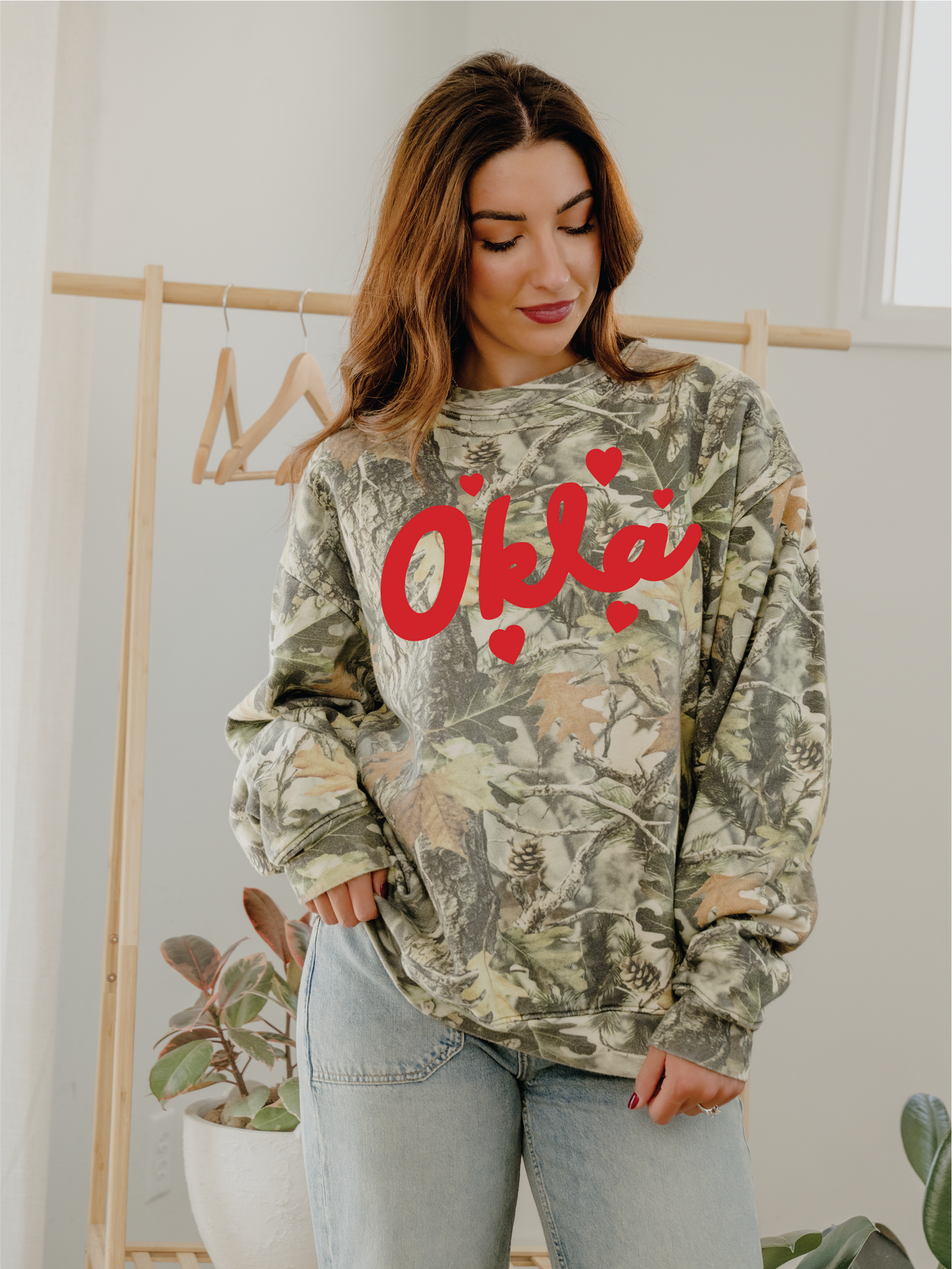 Okla Oklahoma Hearts Camo Sweatshirt