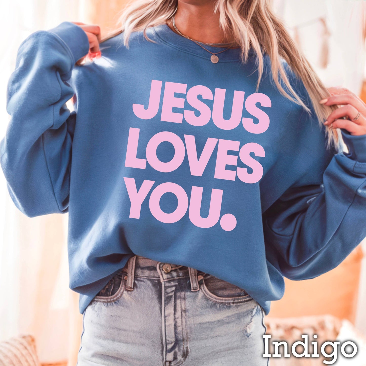 Jesus Loves You Christian Graphic Sweatshirt