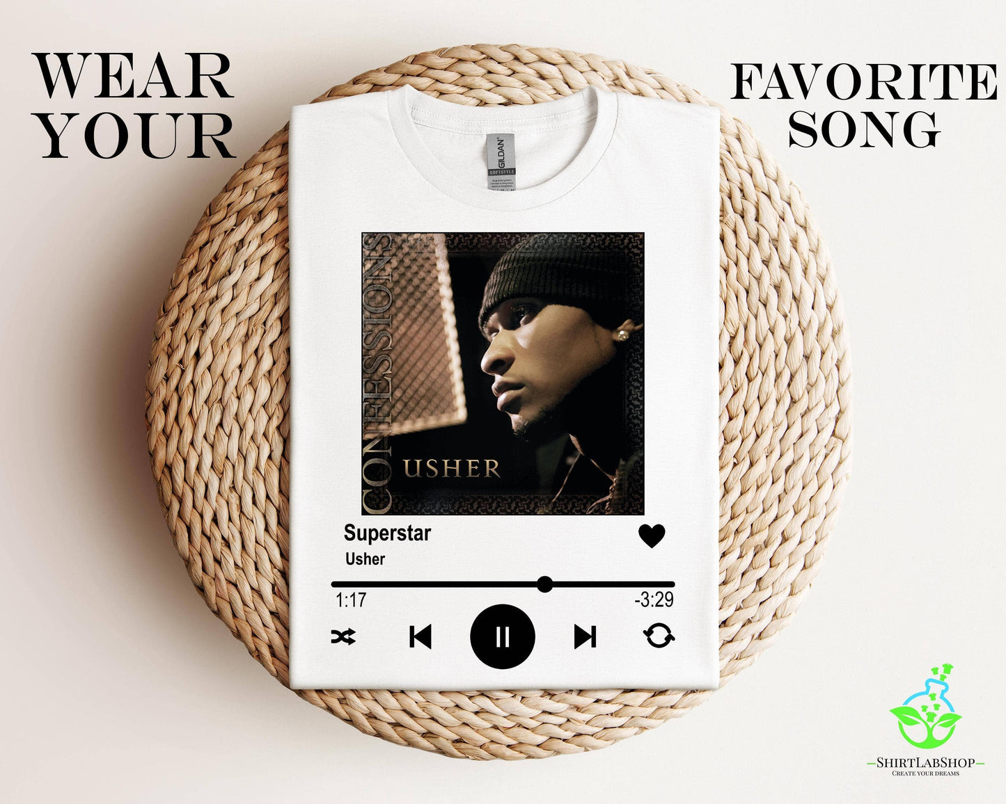 Custom Song Name T-Shirt, Favorite Artist Photo Tee Gift