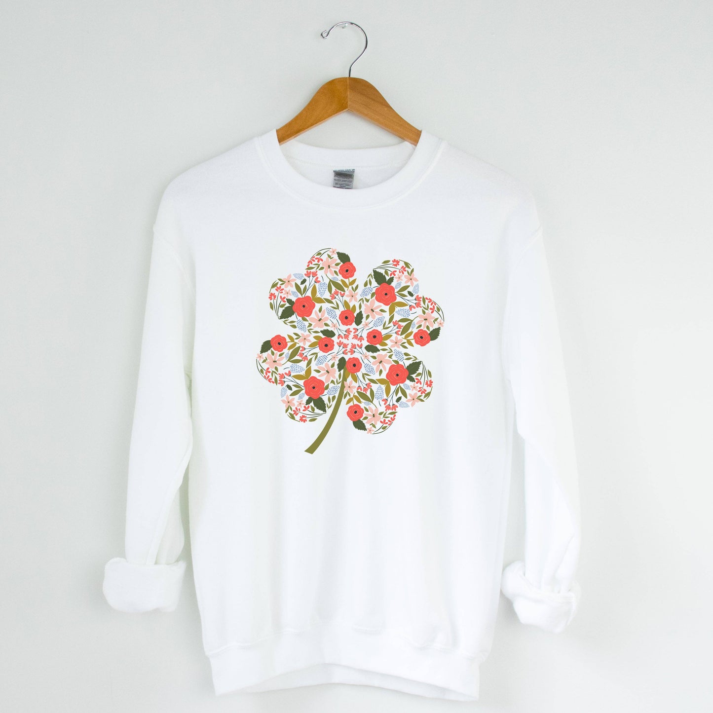 Floral Clover Crewneck Sweatshirt | St Patrick's Day | S-2XL