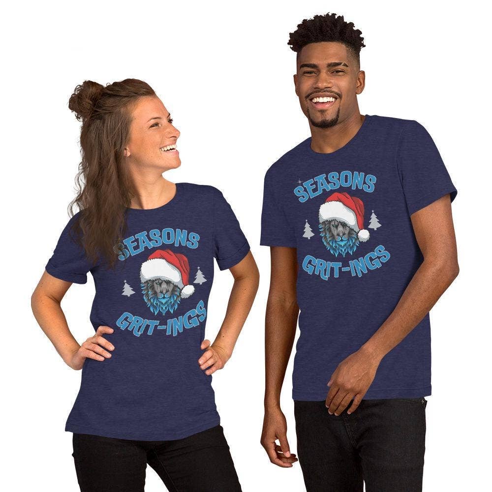 Lions Christmas Shirt - Seasons Greetings Gift For Fans