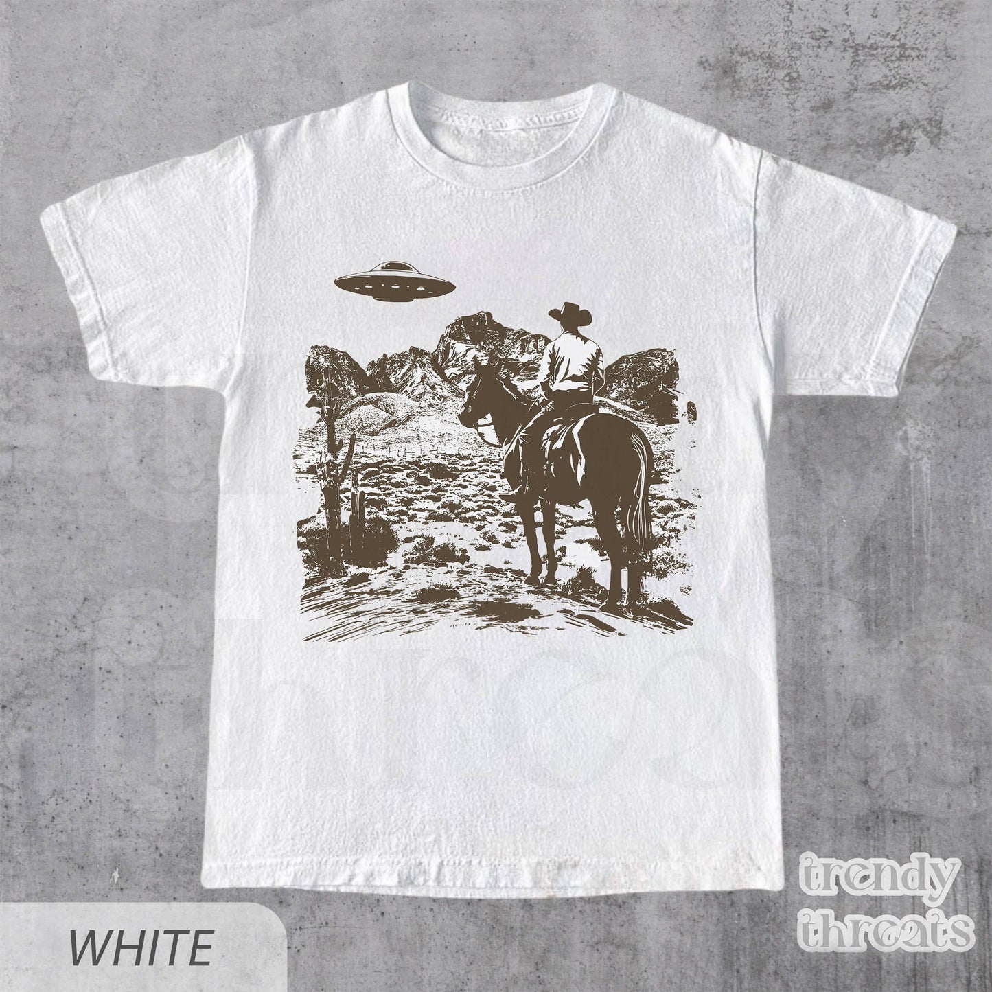 Ufo Western Shirt - Vintage Cowboy Tee - Retro Rodeo Unisex