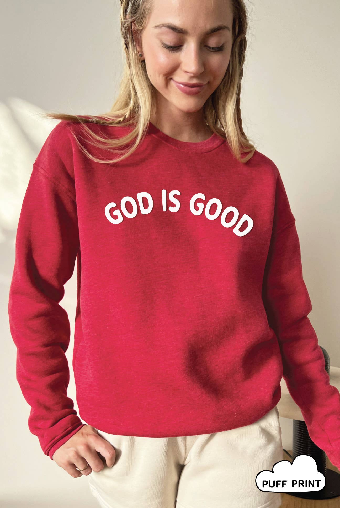 God Is Good Puff Graphic Sweatshirt