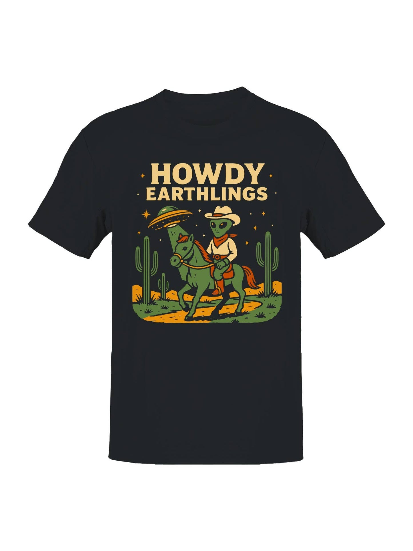 Alien Cowboy Howdy Earthlings Art Men's T-Shirt