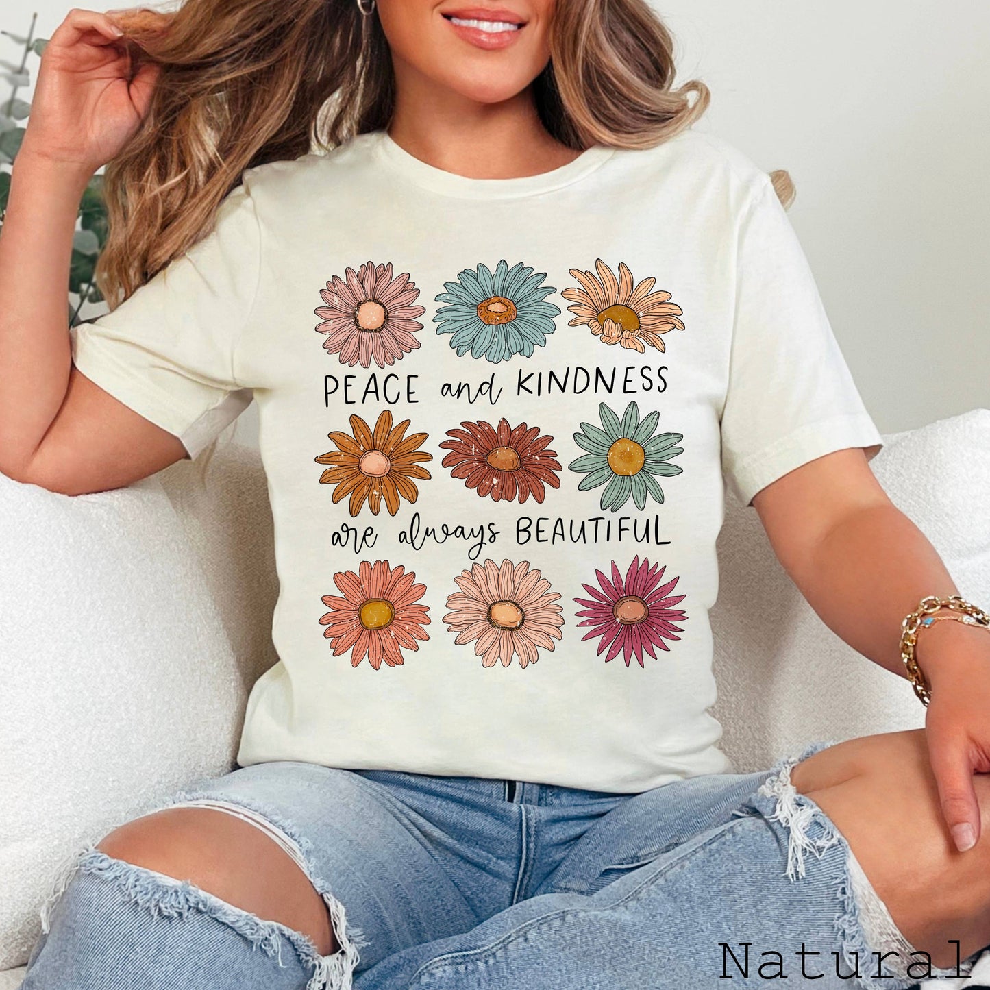 Peace & Kindness  Spring 2025 Graphic Tee | Bella Canvas
