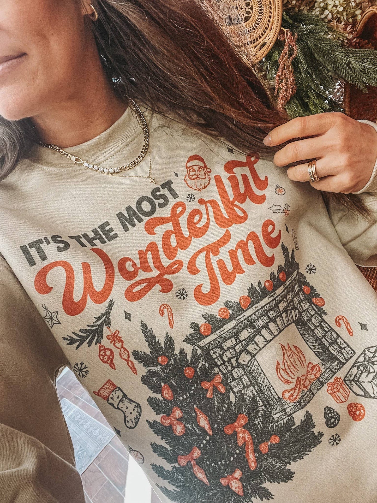 Most Wonderful Time Retro Crew Neck Sweatshirt