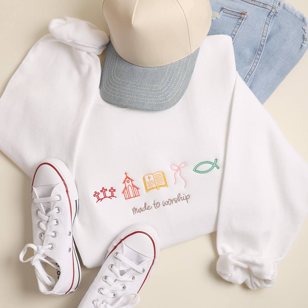 Made To Worship Embroidered Heavyweight Sweatshirt