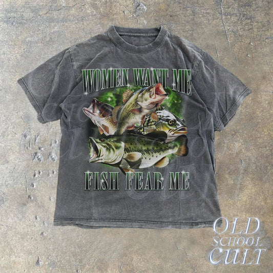 Vintage Bass Fisher Retro Fishing Shirt Sarcastic Meme Gift