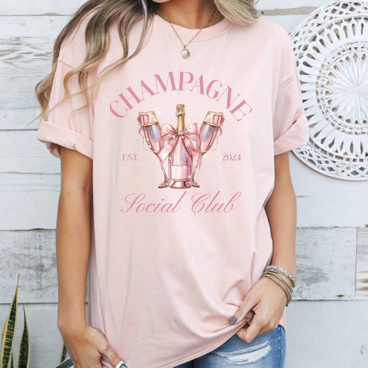 Champagne Social Club Graphic Tee For Bachelorette Gift
