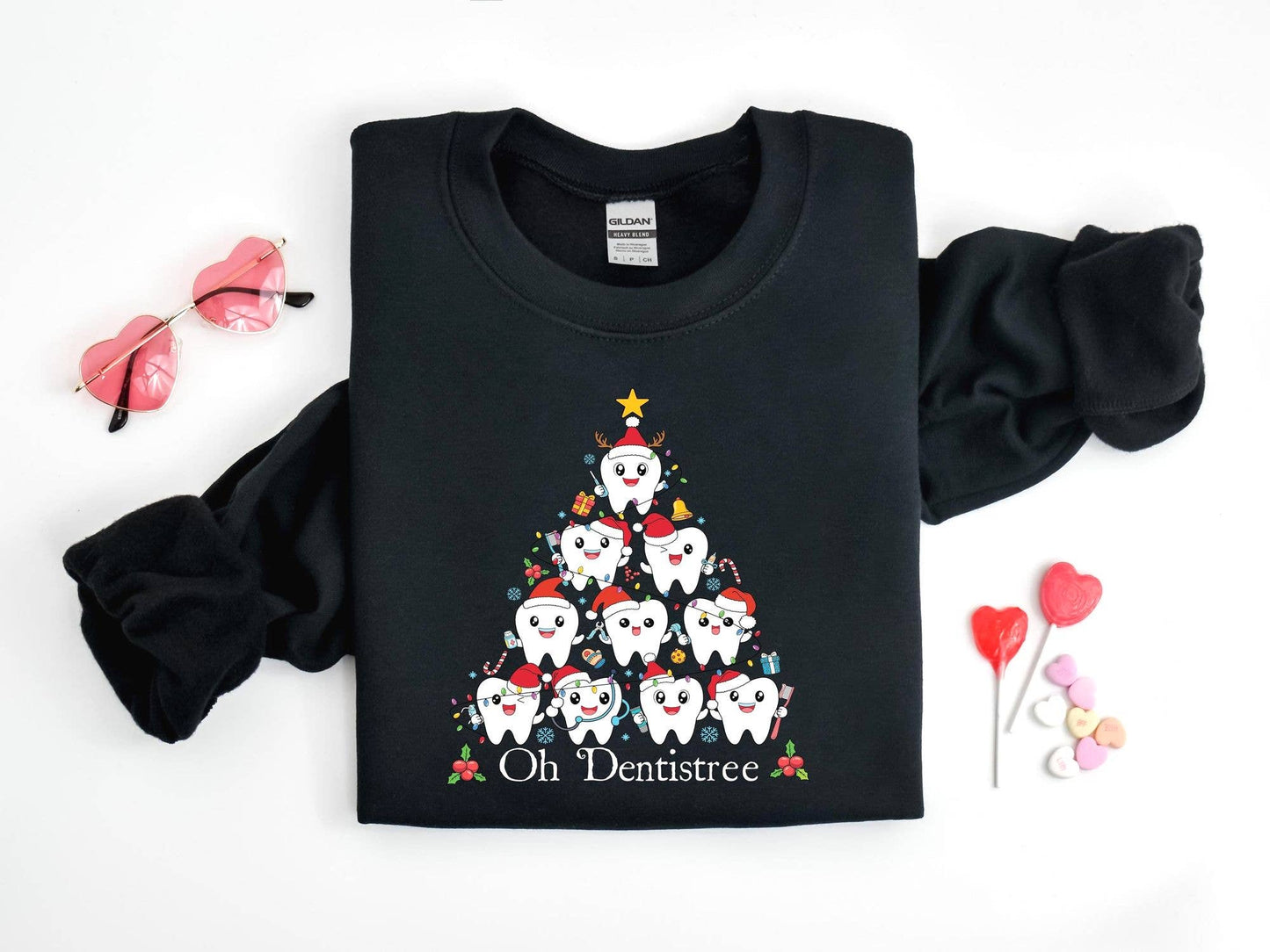 Funny Christmas Dentist Sweatshirt Holiday Dental Squad Gift