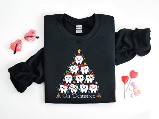 Funny Christmas Dentist Sweatshirt Holiday Dental Squad Gift