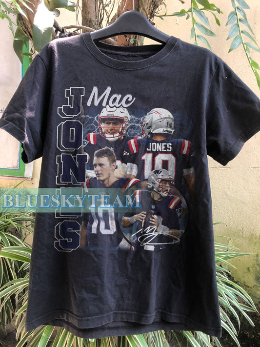 Vintage 90s Mac Jones T-Shirt, Retro Football Bootleg Gift
