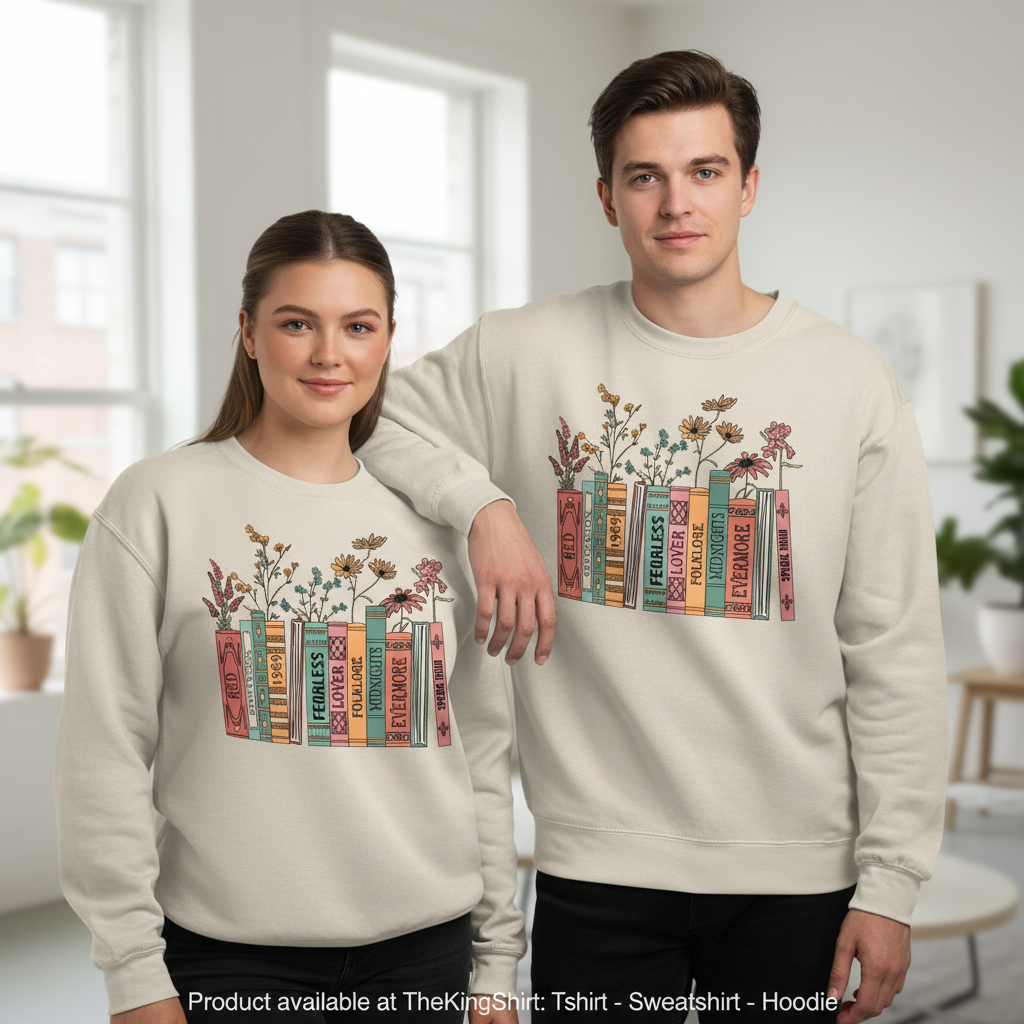 Albums As Books Sweatshirt - Trendy Aesthetic, Music Hoodie