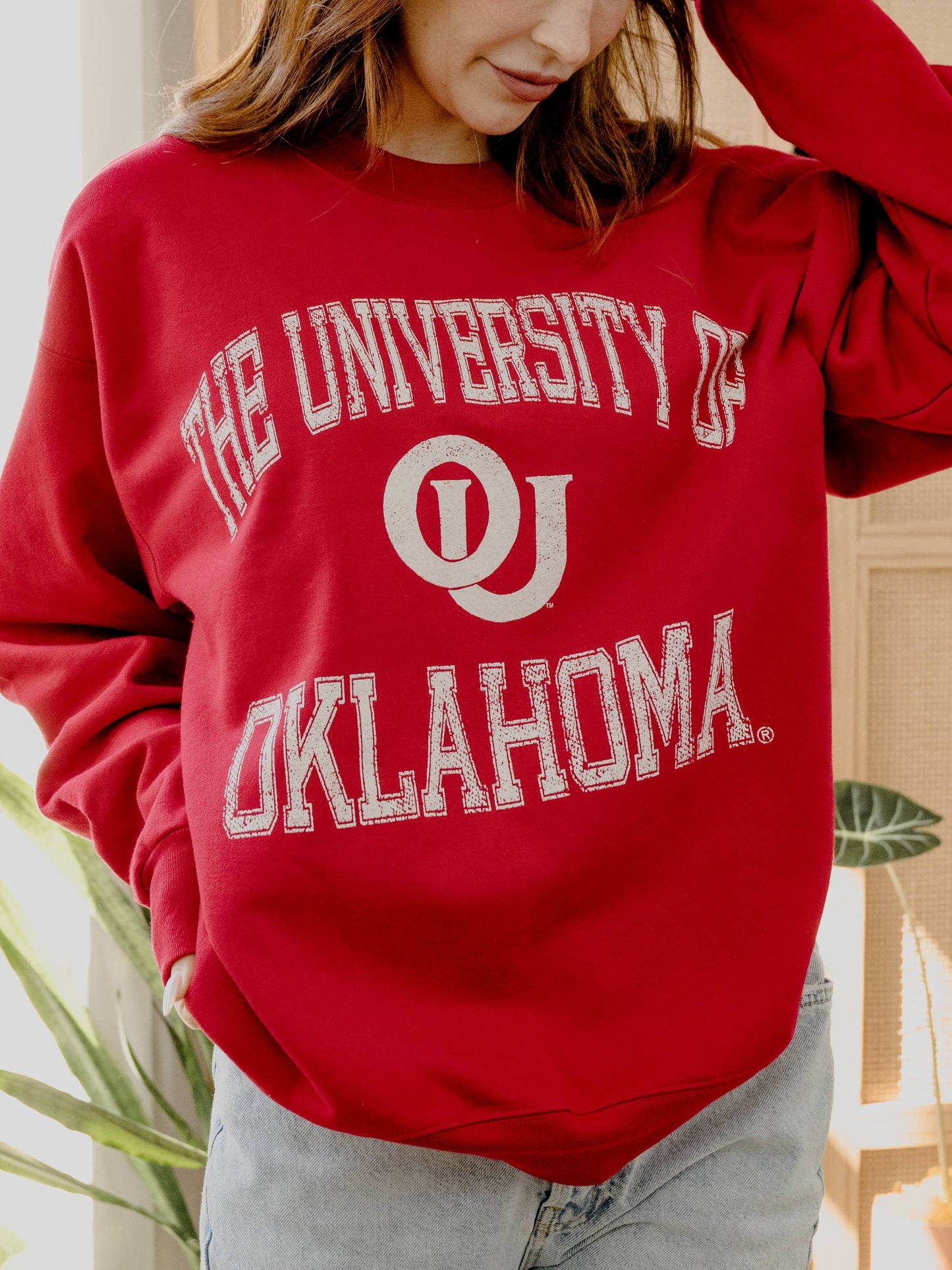 Ou Oklahoma Sooners Vintage Sport Crimson Sweatshirt