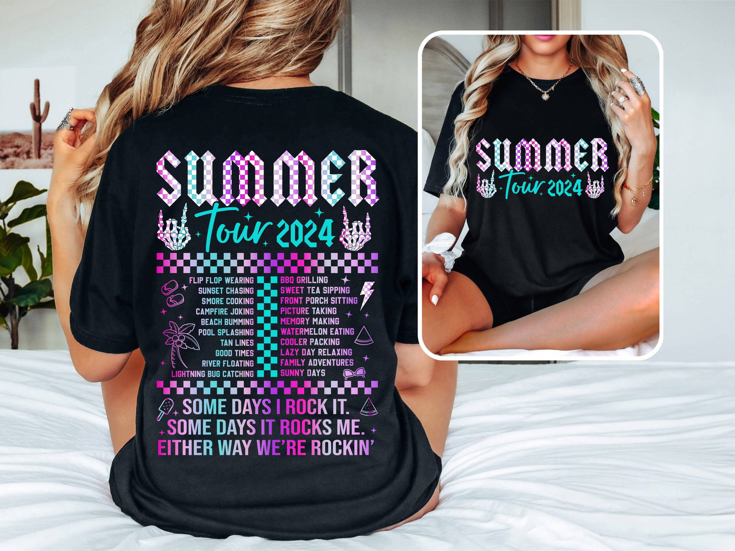 Retro Summer Tour 2024 Shirt - Beach Vibes & Quotes