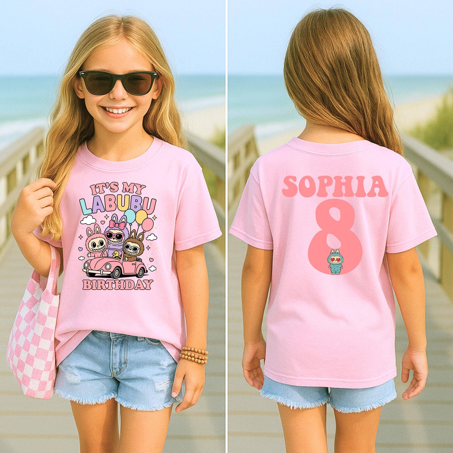 Personalized Labubu Birthday Tee For Kids