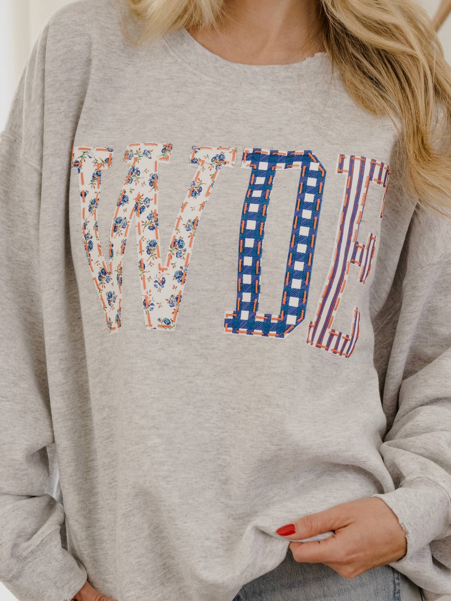 Auburn Tigers Quilted Puff Ink Ash Gray Thrifted Sweatshirt