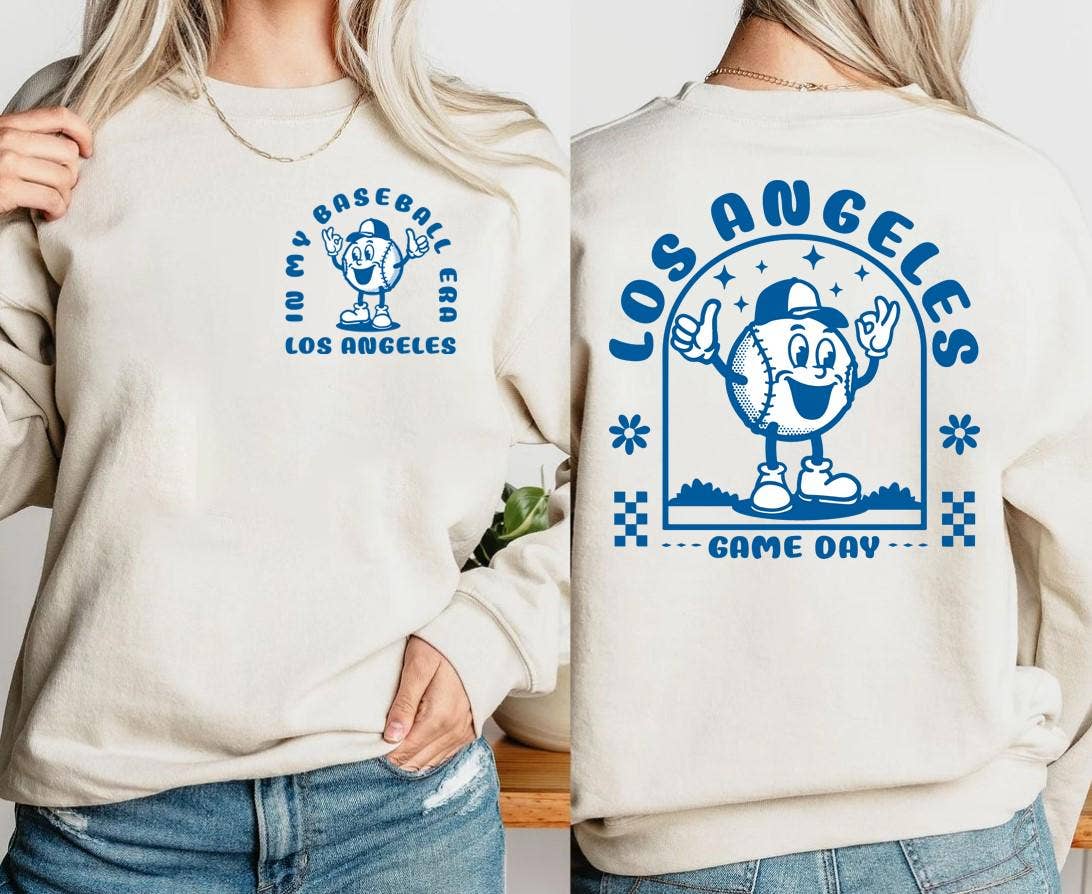 Vintage Los Angeles Baseball Era Retro Hoodie