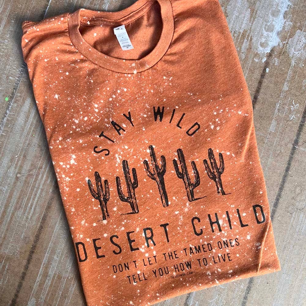 Stay Wild Desert Child Western Bleached Graphic Tee