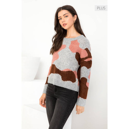 /Size Xl/ Camo Crewneck Sweater