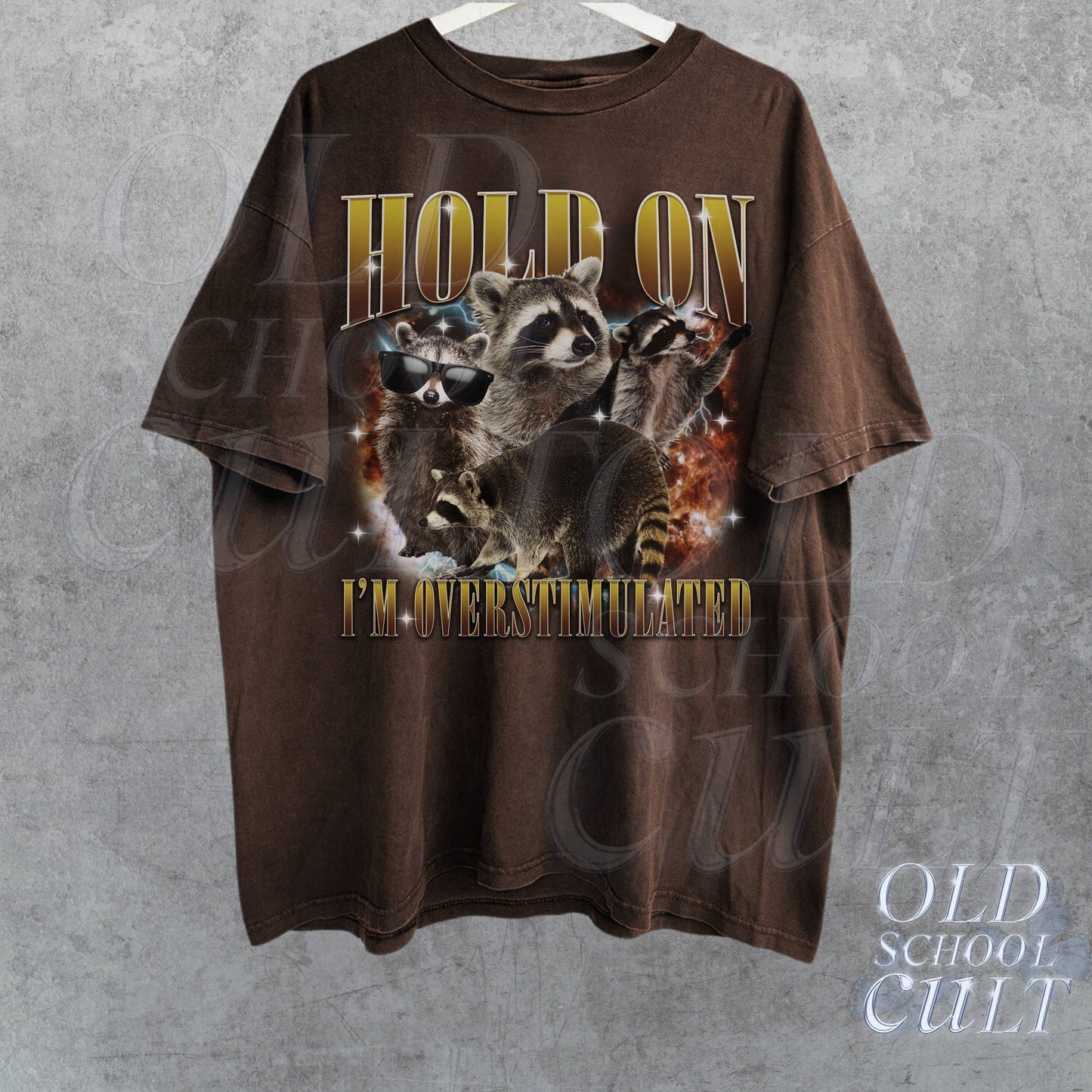 Hold On I Am Overstimulated Vintage Graphic T-Shirt