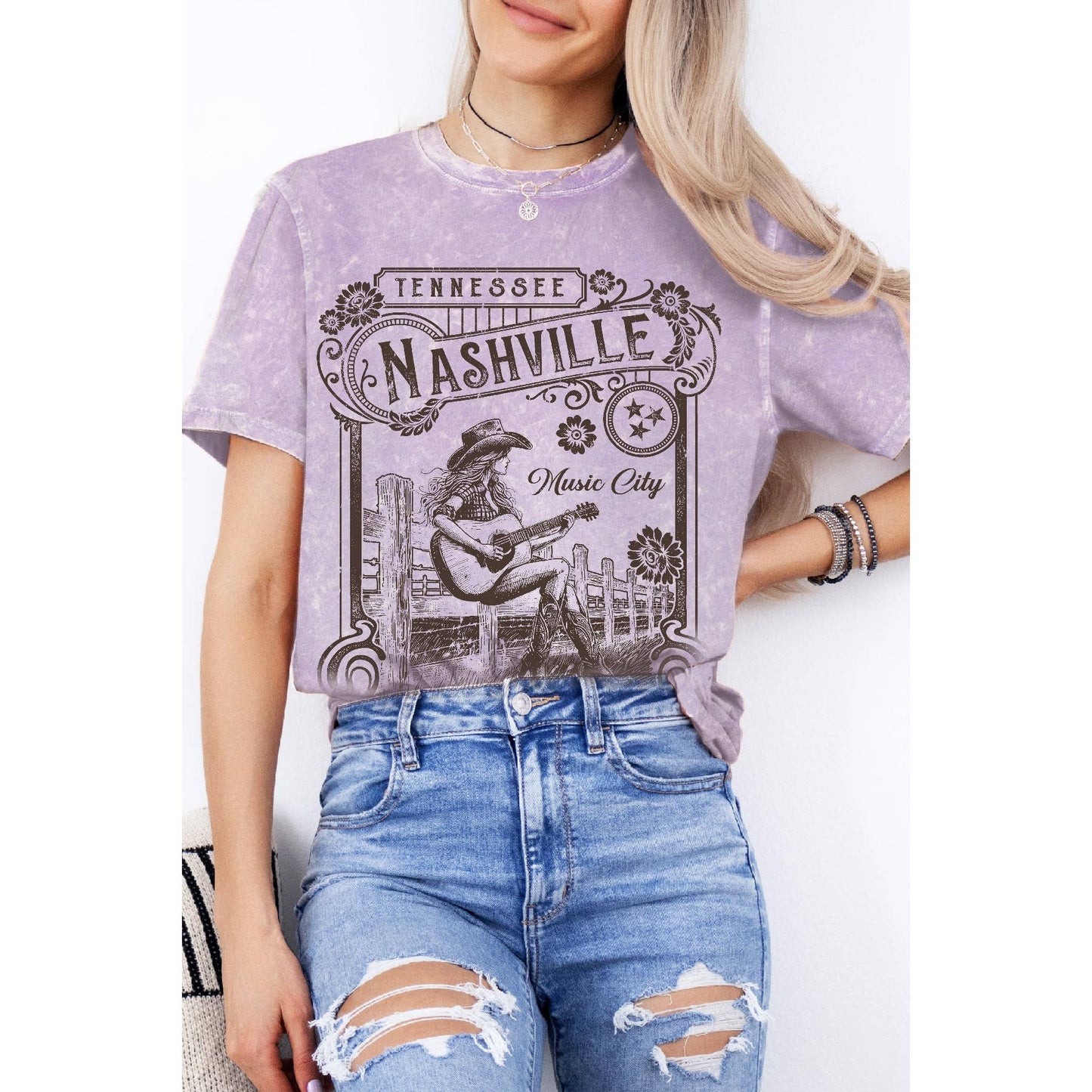 Tennessee Nashville  - Mineral Wash T Shirt