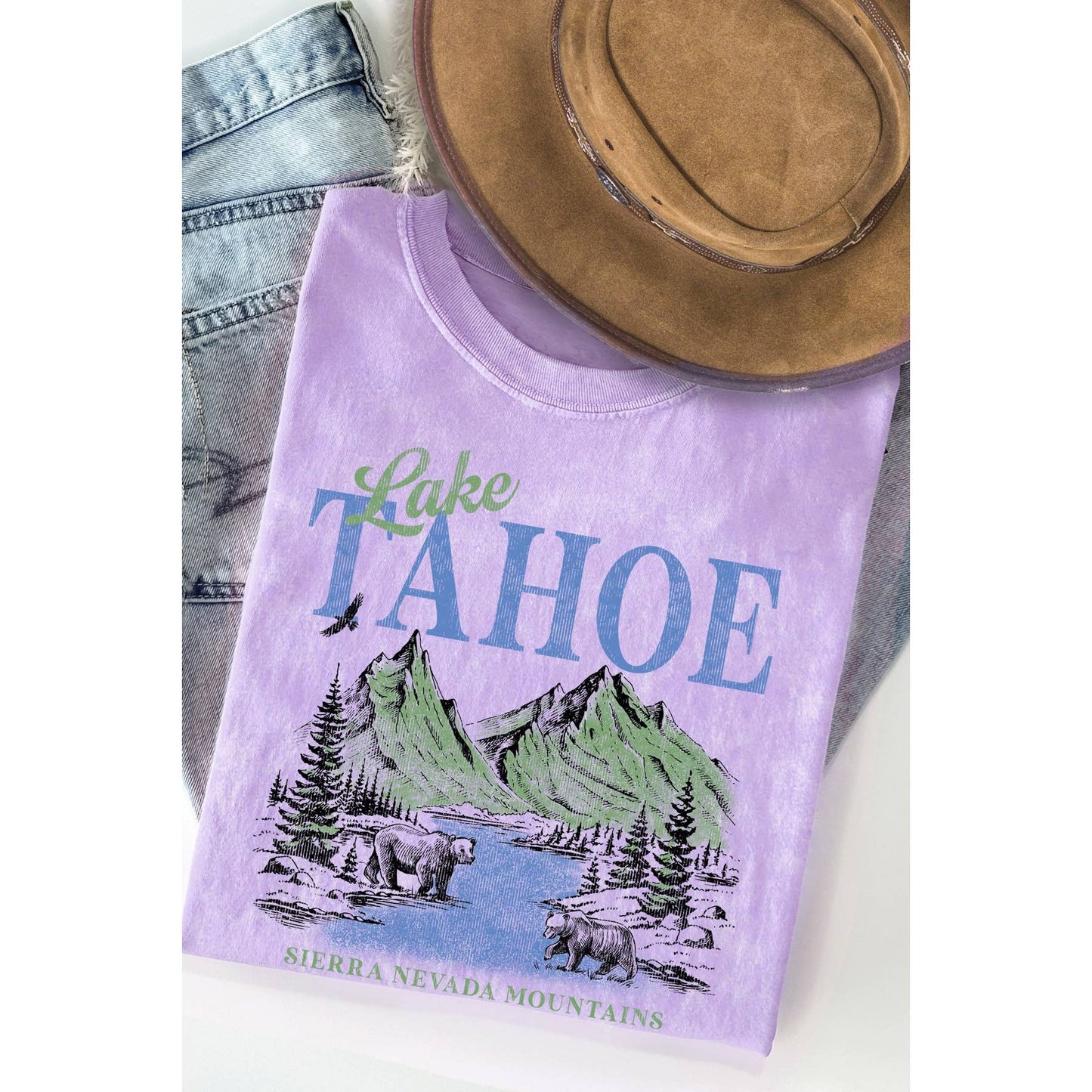 Lake Tahoe Sierra Nevada Mountains Mineral Wash T Shirt