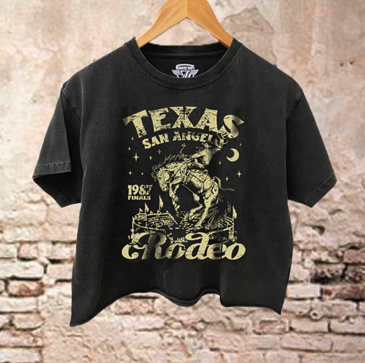 San Angelo Rodeo Finals Relaxed Cropped Acid Wash T-Shirt