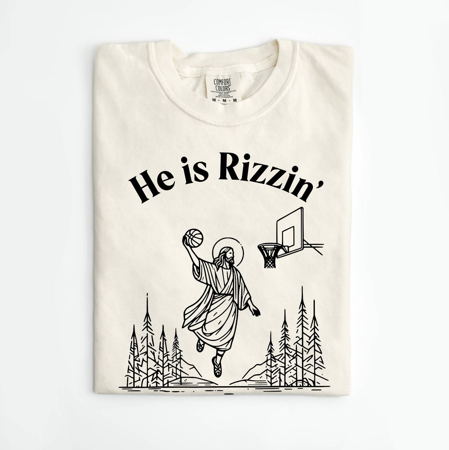 He Is Rizzin Easter Tee (Ivory) He Is Risen, Easter Shirt