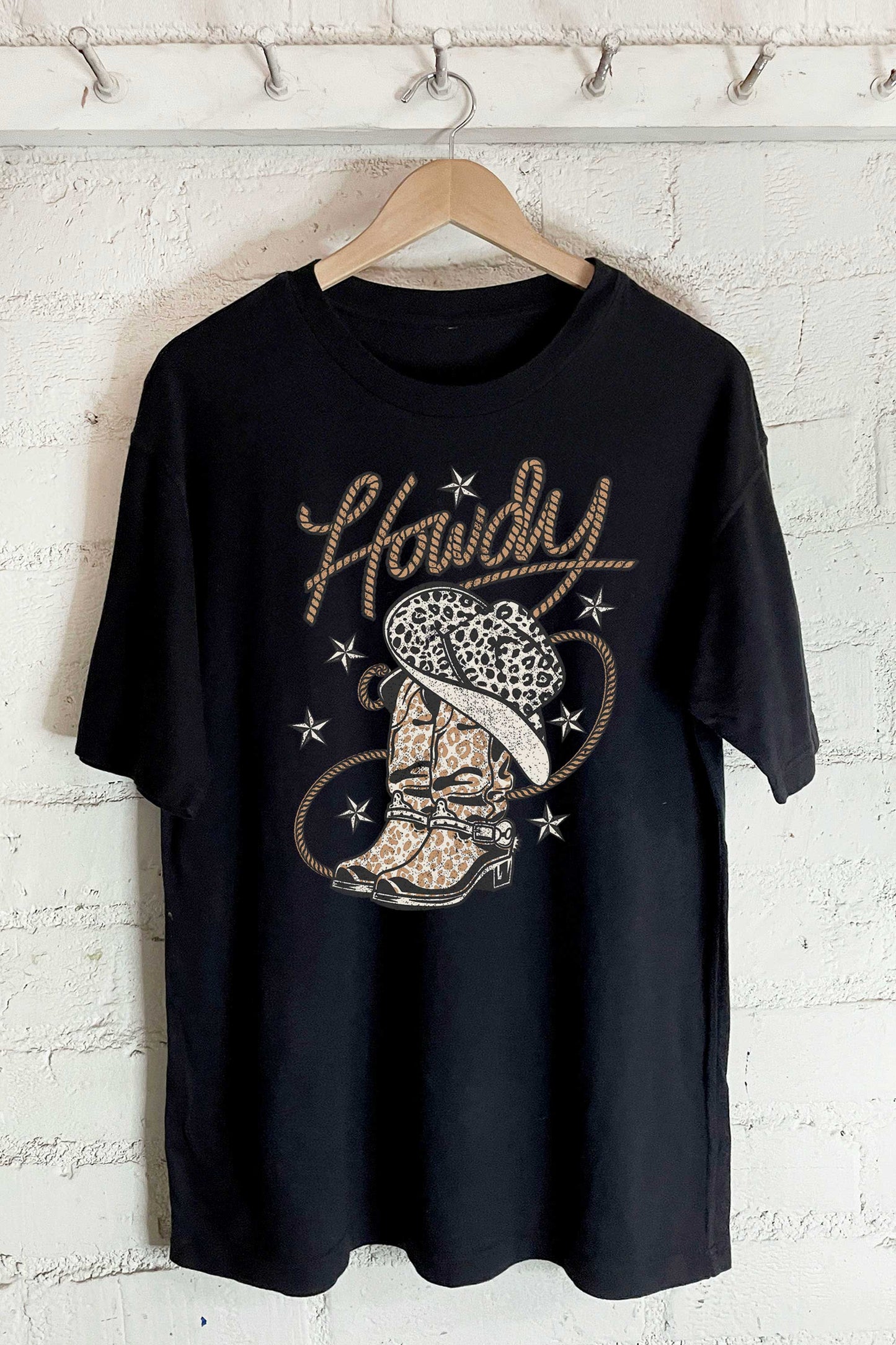 Howdy Boots-Oversized Tee