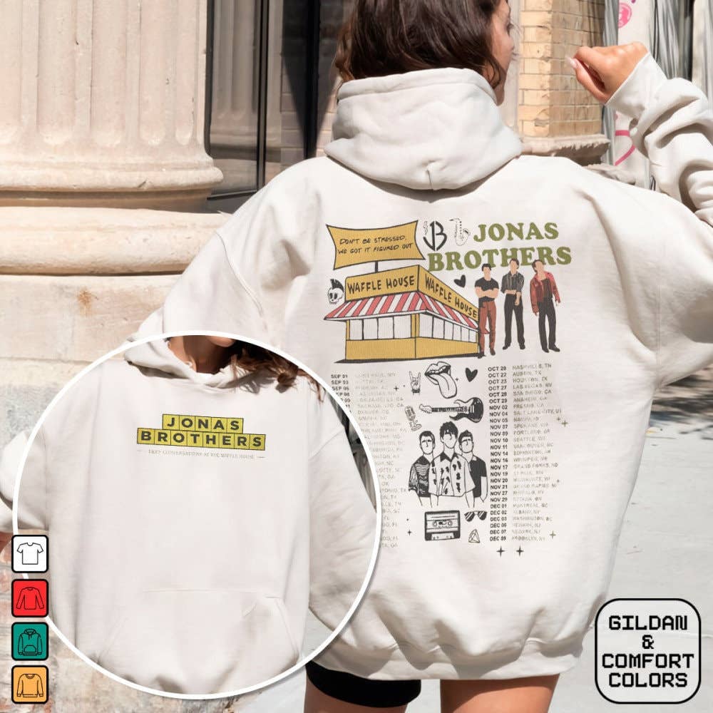 Jonas Brothers Waffle House Theme Hoodie Don't Be Stressed